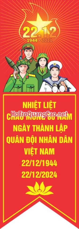 Phướn treo Ngày thành lập Quân Đội Nhân Dân Việt Nam 22-12 0009