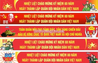 Băng rôn Ngày thành lập Quân Đội Nhân Dân Việt Nam 22-12 0010