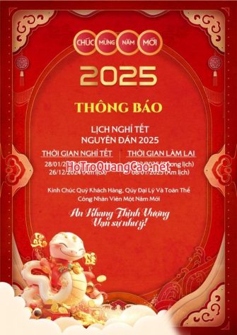 Thông báo nghỉ tiết, chúc mừng năm mới Tết 2025 0021