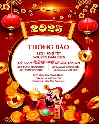 Thông báo nghỉ tết, chúc mừng năm mới Tết 2025 0027