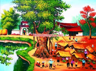 Tranh đồng quê, làng quê Việt Nam 0037