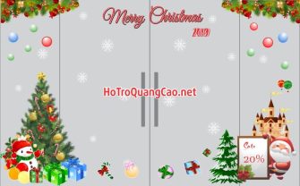 Trang trí dán cửa kính giáng sinh Noel 0001