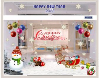 Trang trí dán cửa kính giáng sinh Noel 0006