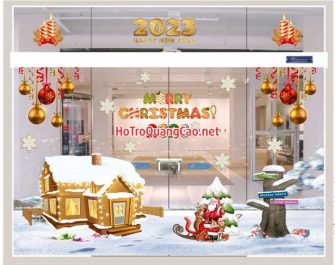 Trang trí dán cửa kính giáng sinh Noel 0007