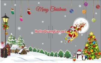 Trang trí dán cửa kính giáng sinh Noel 0010