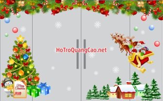 Trang trí dán cửa kính giáng sinh Noel 0011