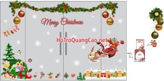 Trang trí dán cửa kính giáng sinh Noel 0012