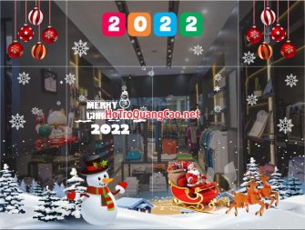 Trang trí dán cửa kính giáng sinh Noel 0013