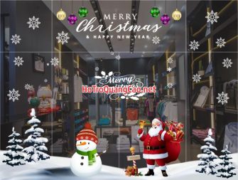 Trang trí dán cửa kính giáng sinh Noel 0014