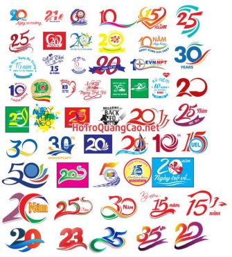 Logo Kỷ Niệm Chữ Số Từ 10-90 Năm