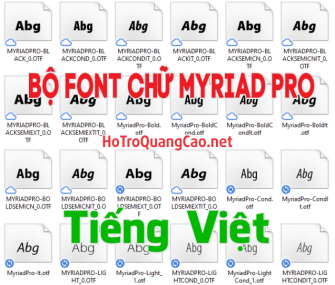 Bộ Font Chữ Myriad Pro Full 40 Font Việt Hóa