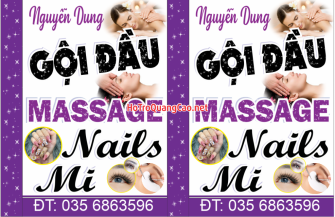 Biển bảng quảng cáo gội đầu Massage, Nails, Mi