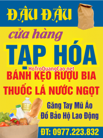 Biển bảng quảng cáo cửa hàng tạp hoá bánh kẹo riệu bia thuốc lá nuóc ngọt