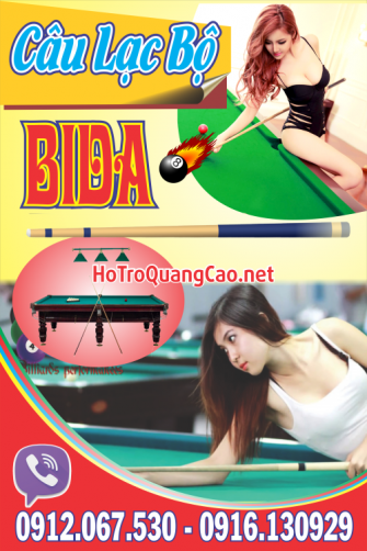 Biển bảng quảng cáo quán câu lạc bộ BIDA 02