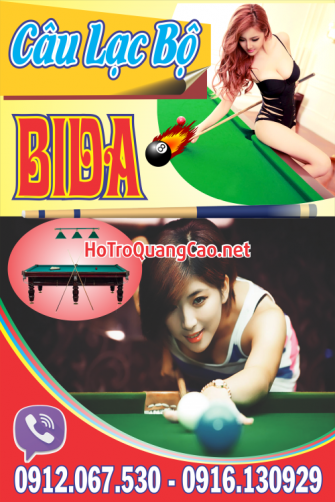 Biển bảng quảng cáo quán câu lạc bộ BIDA