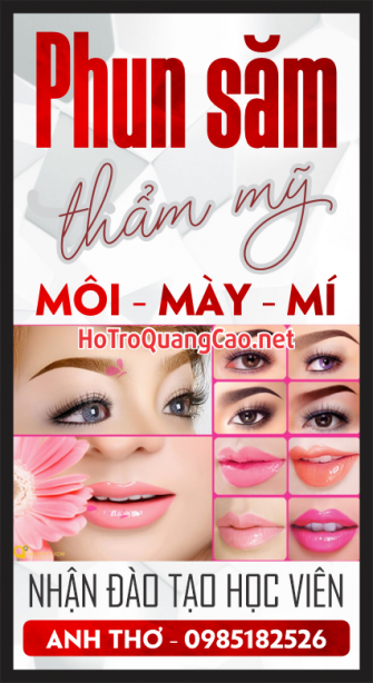 Biển bảng quảng cáo Quán phun săm thẩm mỹ làm môi – mày – mí