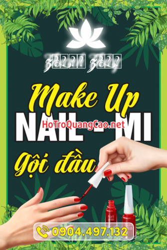 Biển bảng quảng cáo quán make up Nail – Mi