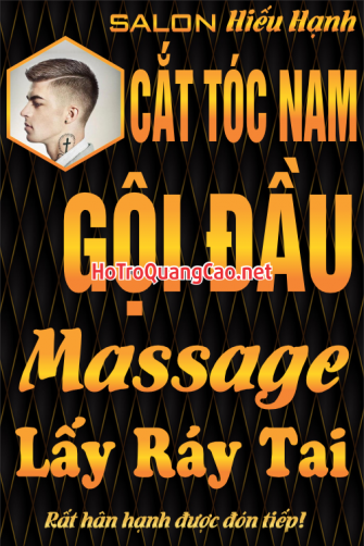 Biển bảng quảng cáo Quán cắt tóc nam gội đầu Massage