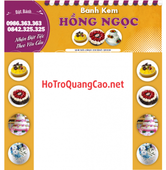 Biển bảng quảng cáo cửa hàng bánh kem Hồng Ngọc