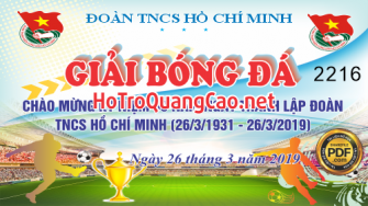 Phông nền giải bóng đá chào mừng ngày thành lập Đoàn TNCS Hồ Chí Minh
